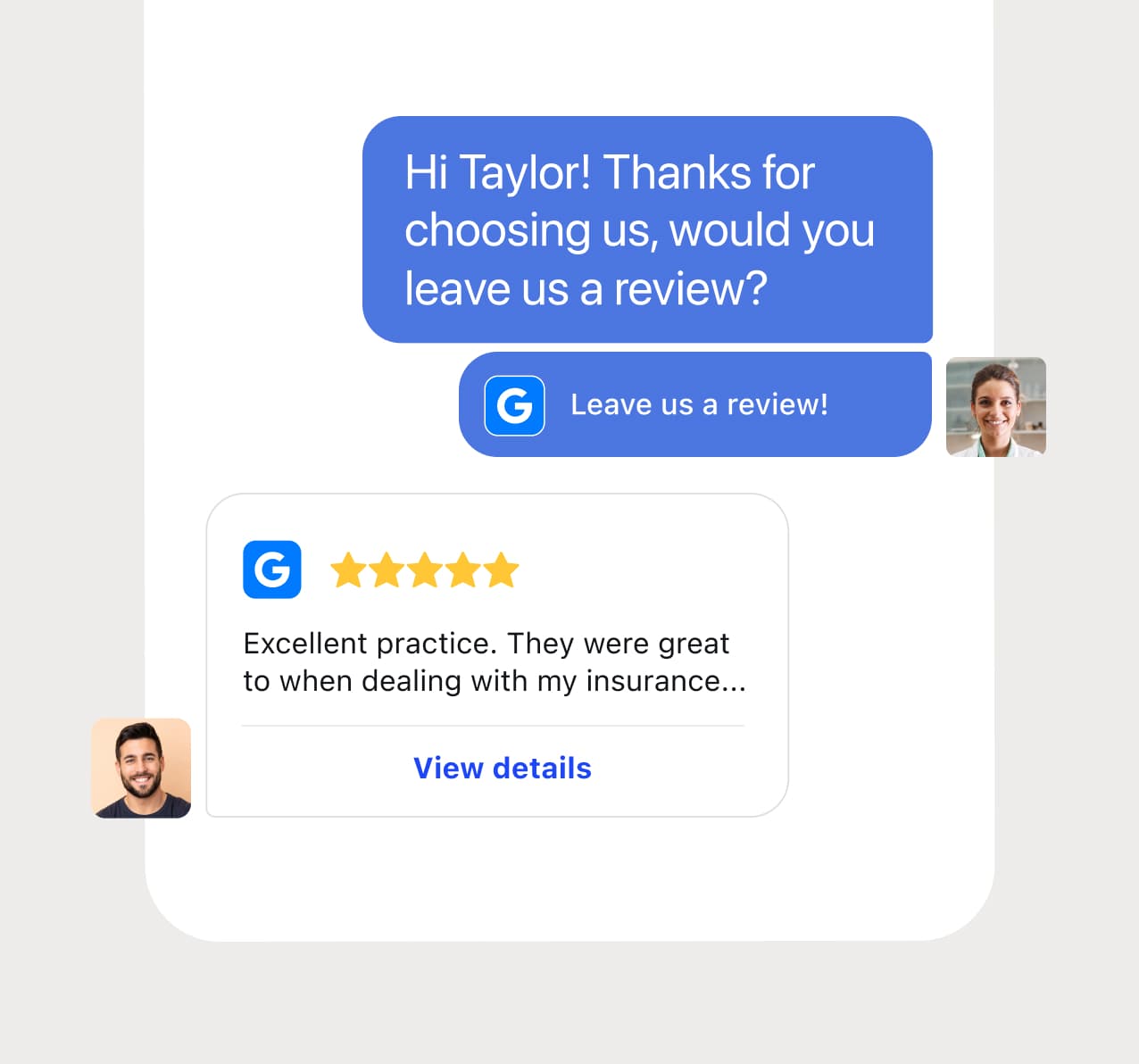 Review dental text conversation