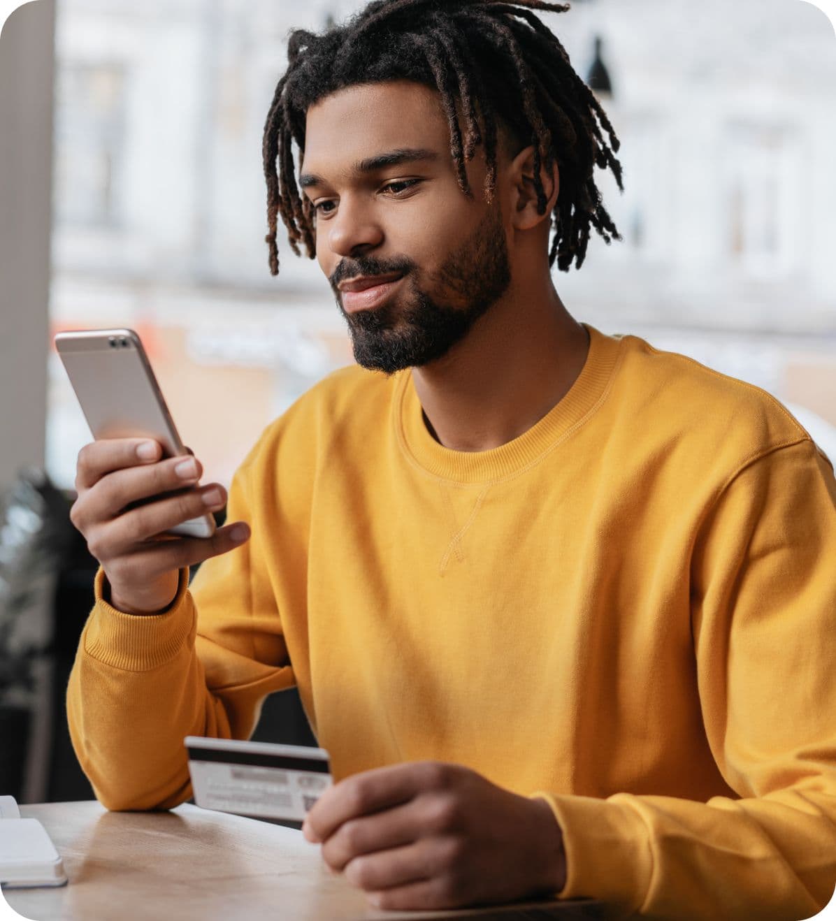 Man texting on cellphone