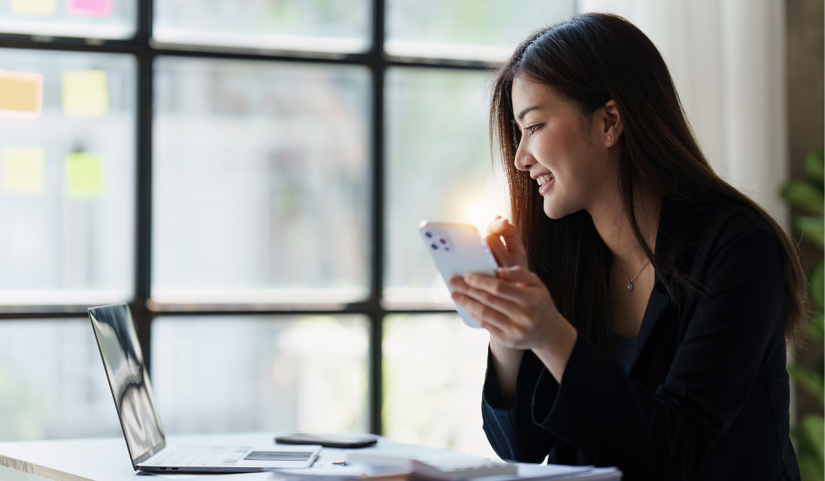 local business employee working on marketing strategy